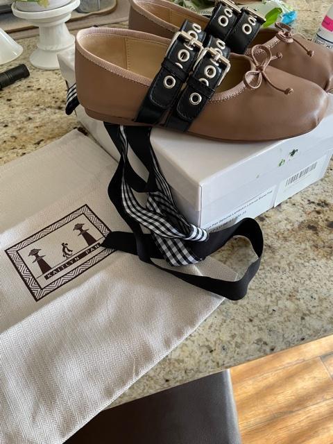 rina buckled lace up ballet flats